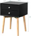 Modern 2-Drawer Bedside Nightstand Table - 3