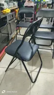 UK Used Black Foldable Leather Chairs - 2
