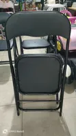 UK Used Black Foldable Leather Chairs - 3