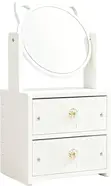 Cat-Ear Tabletop Makeup Mirror & Cosmetic Organizer - 1