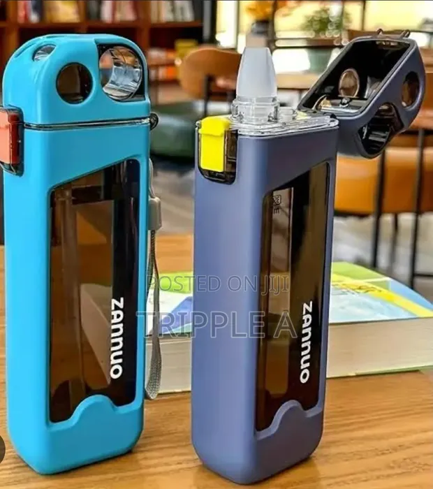 New Trendy 350ml Water Bottle with Straw - 1