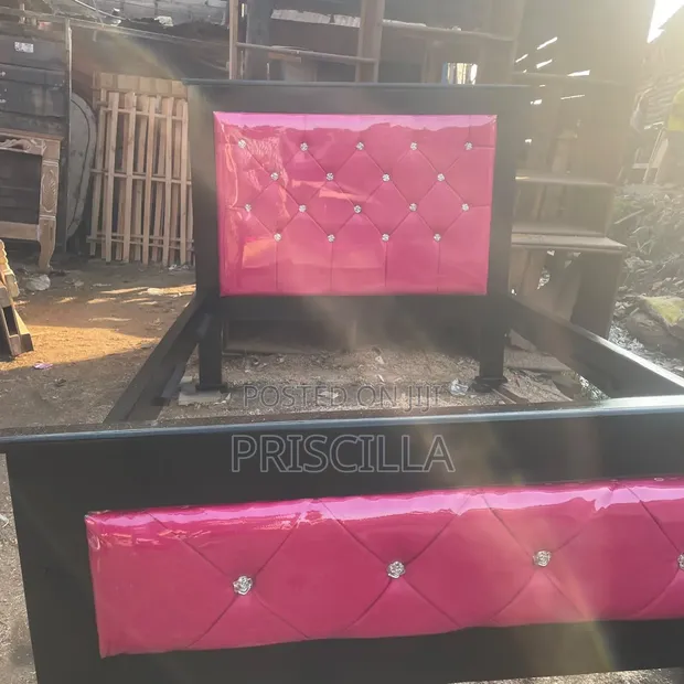5x6 Bed Frame - Black and Pink - 1