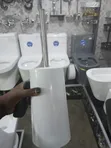 White Toilet Brush and Holder Set with Stainless Steel Handle - 2