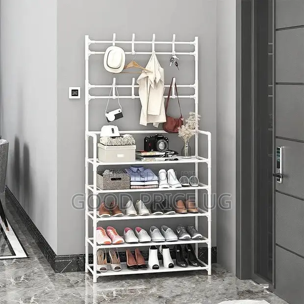Free-standing 5-Tier Coat and Shoe Rack - 1