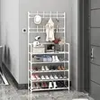 Free-standing 5-Tier Coat and Shoe Rack - 1
