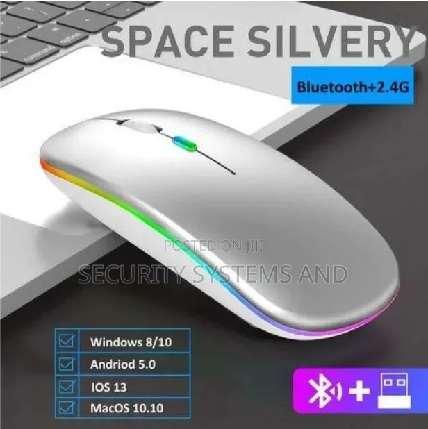 Rechargeable Wireless Mouse with Bluetooth and Receiver - 1