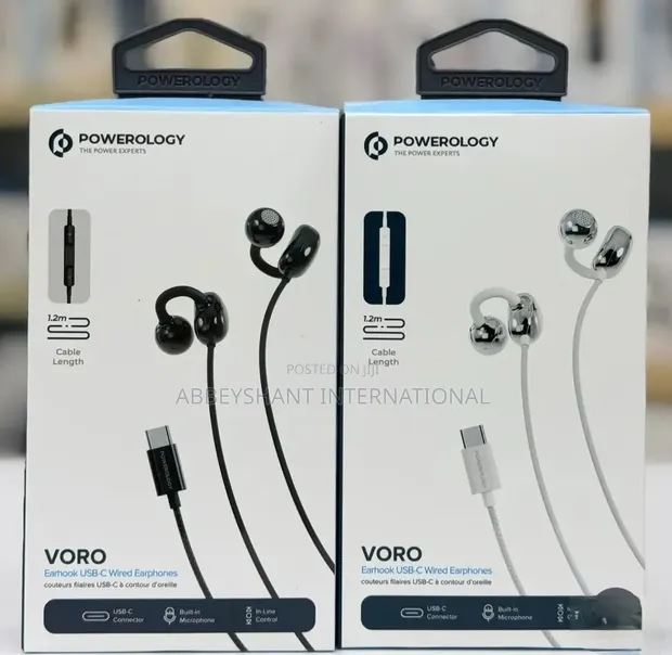 Powerology Voro Earhook USB-C Wired Earphones - 1