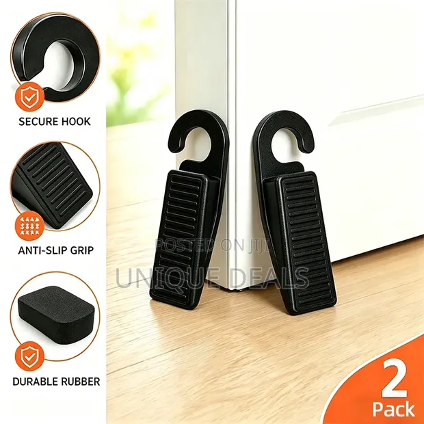 2 Pack Hangable Rubber Door Stoppers - 1