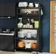 Metallic 5-Tier Kitchen Storage Cabinet with Doors - 2