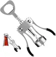 Silver Metal Winged Corkscrew Wine & Beer Bottle Opener - 2