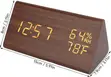 Wooden LED Digital Desk Clock with Time, Date, Temperature Display - 3