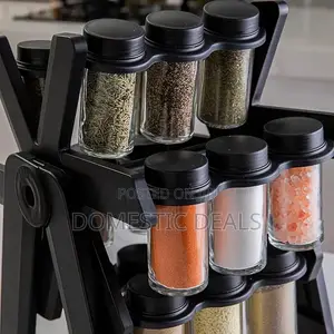 Ferris Wheel Rotating Spice Rack Organizer with 18 Jars