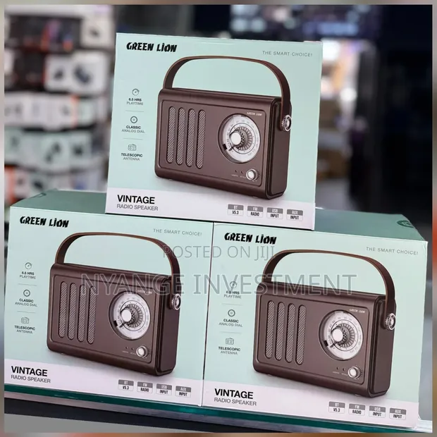 Green Lion Vintage Radio Speaker with Analog Dial - 1