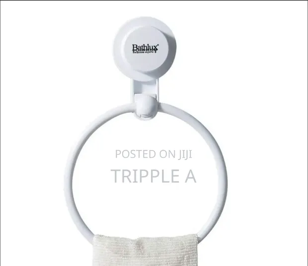 Bathlux White ABS Plastic Circular Towel Holder - 1