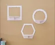 White Geometric Floating Wall Shelf - 2