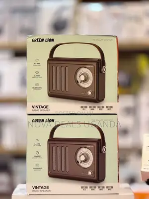 Green Lion Vintage Radio Speaker, Bluetooth Speaker with FM Radio