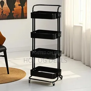 4-Tier Rolling Storage Trolley with Wheels