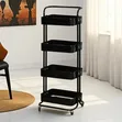 4-Tier Rolling Storage Trolley with Wheels - 1