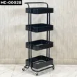 4-Tier Rolling Storage Trolley with Wheels - 2