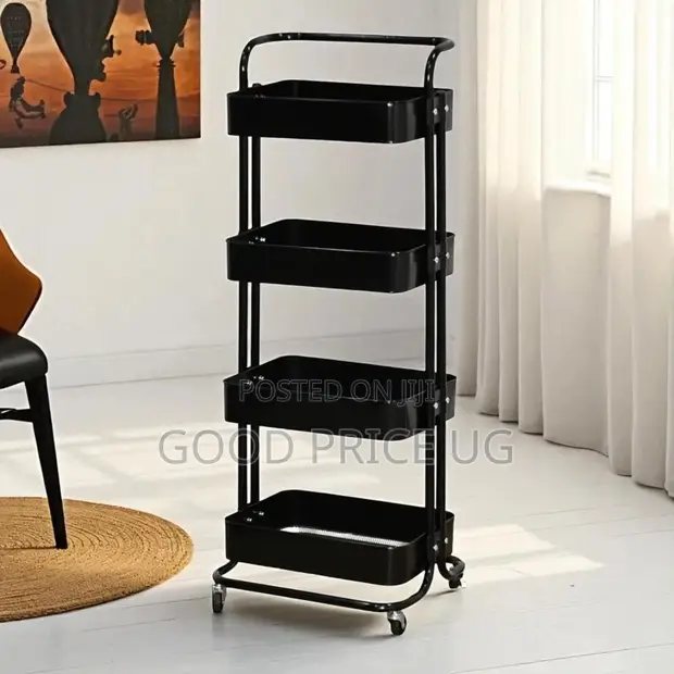 4-Tier Metal Rolling Utility Cart - 1