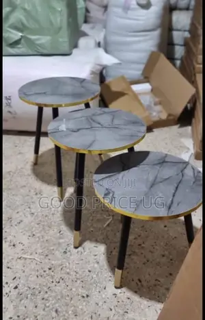 3-in-1 Luxury Marble-Effect Nesting Side Tables