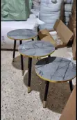3-in-1 Luxury Marble-Effect Nesting Side Tables - 1
