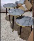 3-in-1 Luxury Marble-Effect Nesting Side Tables - 2
