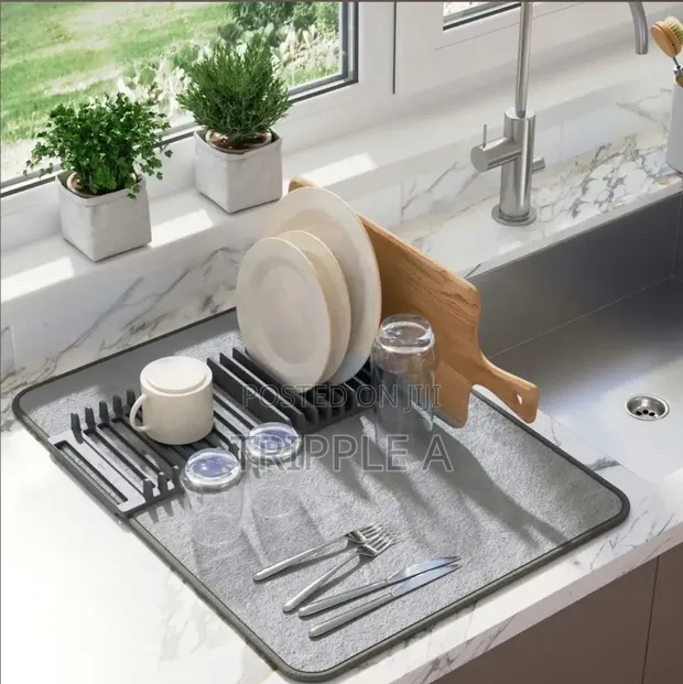 Udry Dish Drying Mat with Rack - 1