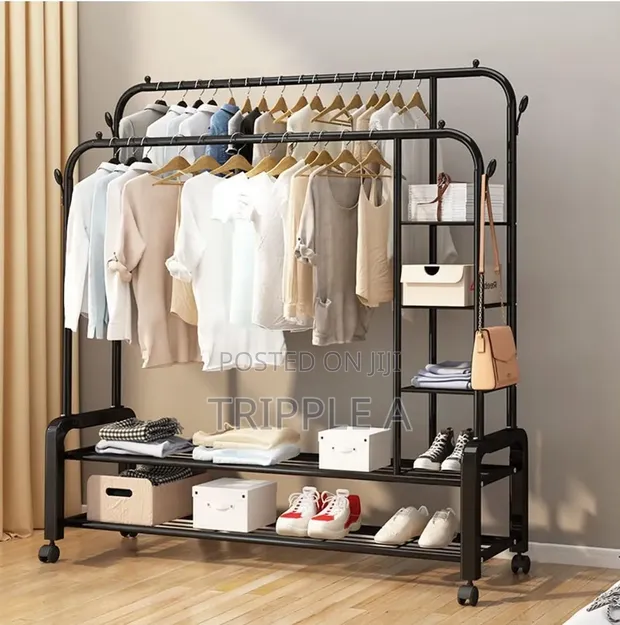 Double Pole Clothes Rack - 1