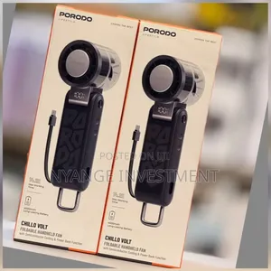Porodo Chillo Volt Foldable Handheld Turbo Fan with Power Bank