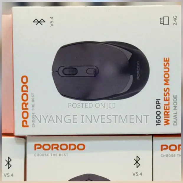 Porodo 1600 DPI Wireless Mouse - Dual Mode (2.4G & Bluetooth) - 1