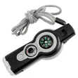 7-in-1 Emergency Survival Whistle with Compass & LED Light - 1
