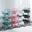 3 Layer Metallic Rolling Utility Cart - 1