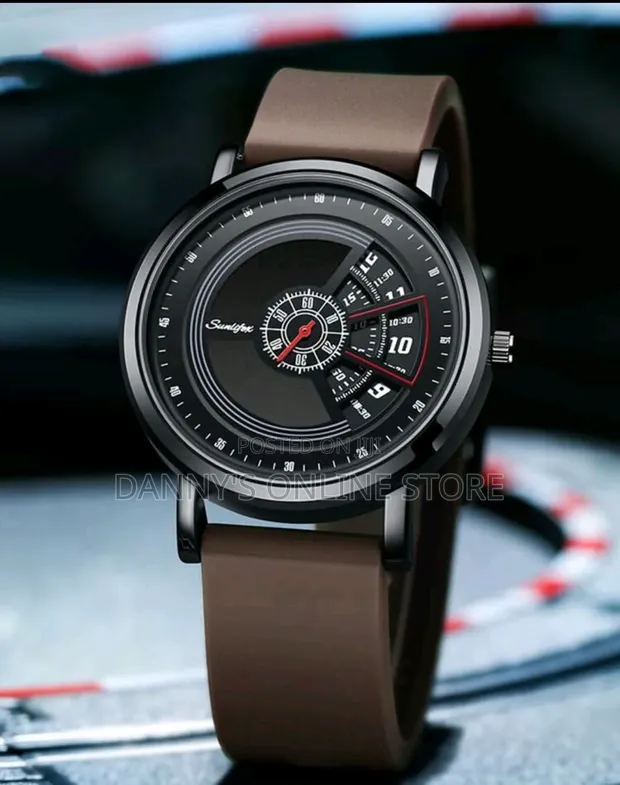 SUNLIFEX Sporty Quartz Wristwatch for Men - Brown - 1