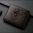 3D Embossed Lion Three-Fold Wallet for Men - 1