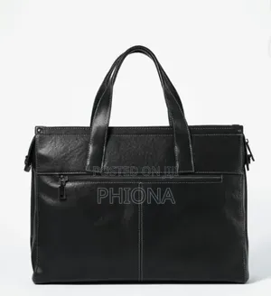 Men's Black Leather Briefcase