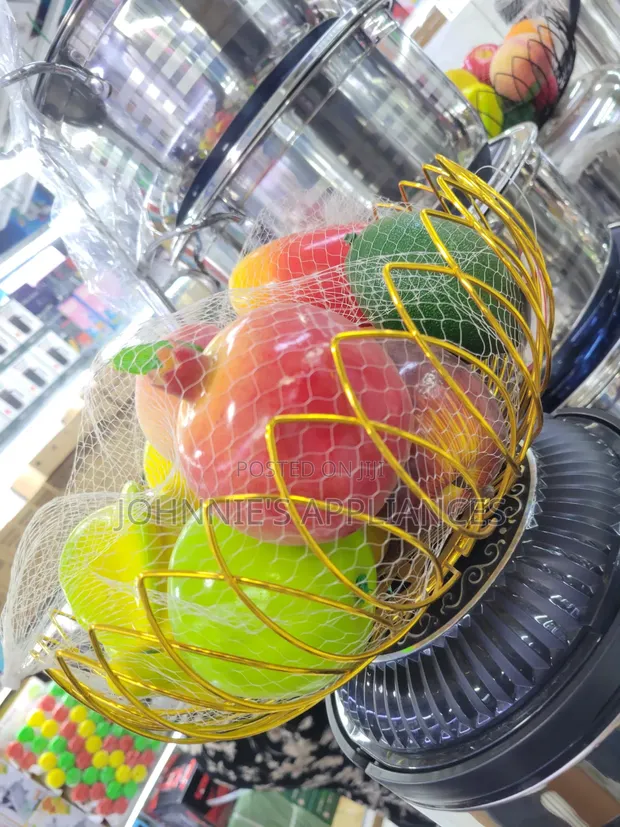 Round Gold Stainless Steel Fruit Basket - 1