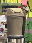 Bamboo Dustbin with Detachable Swinging Lid - Medium - 2