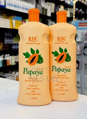 Pack of 2 RDL Papaya Extract Whitening Hand & Body Lotion 600ml