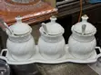 Elegant 3-Piece Ceramic Seasoning Jar Set with Tray & Spoons - 1