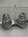 Elegant Acrylic Salt and Pepper Shaker Set with Holder - 3