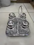 Premium 4-Piece Acrylic Spice Jar Cruet Set with Tray - 2