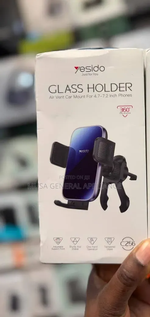 Yesido C256 Premium Tempered-Glass Gravity Car Phone Holder - 1