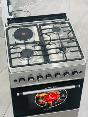 SPJ Cooker 60x60cm - 3 Gas Burners, 1 Electric Plate, Electric Oven