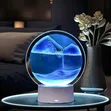 3D Moving Sand Art Desk Lamp - Round Glass Frame - 1