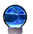 3D Moving Sand Art Desk Lamp - Round Glass Frame - 2