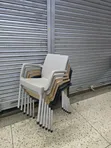 Modern Outdoor Dining Plastic Chairs with Armrests - 2