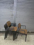 Brand New Plastic Dining Chairs with Armrests - 1