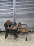 Brand New Plastic Dining Chairs with Armrests - 2
