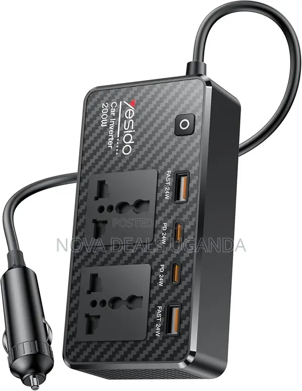 Yesido 200W Car Inverter with QC3.0+PD Fast Charging - 1